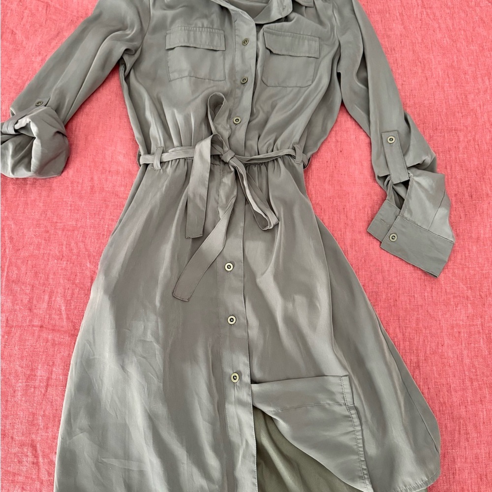 Banana Republic Elegant Olive Green Shirt Dress - size 0